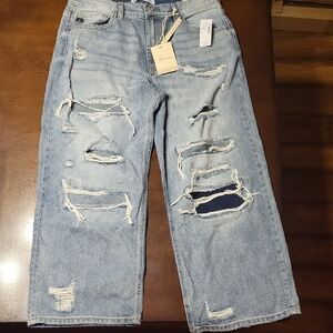 KanCan Light Blue Distressed Flare Jeans